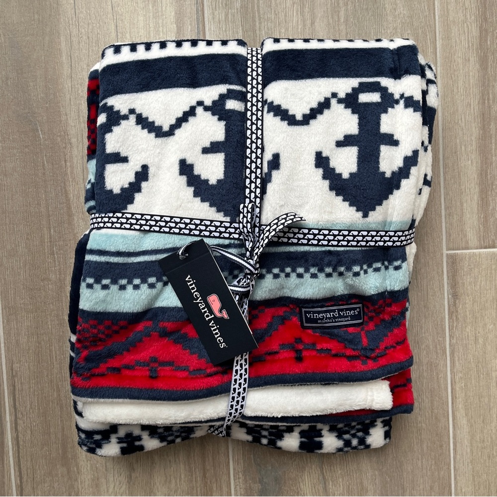 NWT Vineyard Vines Fair Isle Fleece Throw Blanket
